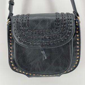 Antik Kraft Cheyenne Black Faux Leather Studded Western Crossbody